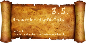 Brabander Stefánia névjegykártya